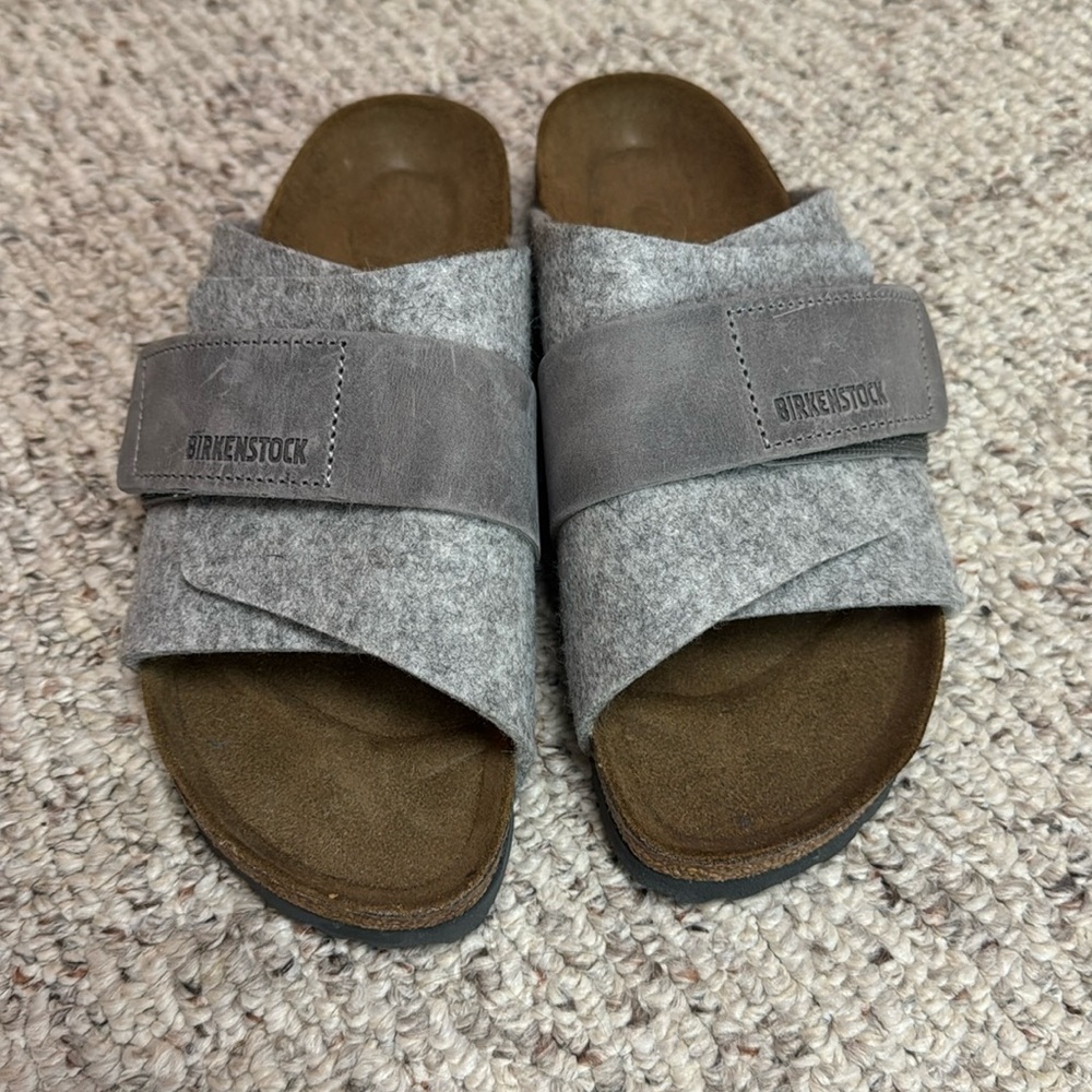 Birkenstock Kyoto Natural Leather-Felt Sandals
